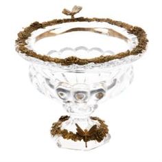 Декоративная посуда Чаша стеклянная с бронзой 26см Handicraft