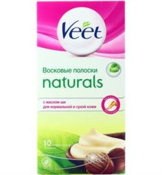 Средства для/после бритья Восковые полоски для депиляции Veet Naturals с маслом Ши 10 шт