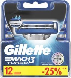 Средства для/после бритья Сменные кассеты для бритья Gillette Mach3 Turbo 12 шт