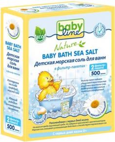 Средства по уходу за телом и за кожей лица для детей Морская соль для ванн Babyline Nature с ромашкой 500 г