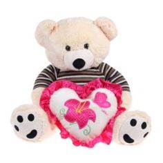Мягкая игрушка Magic bear toys Мишка в свитере с сердцем 50 см
