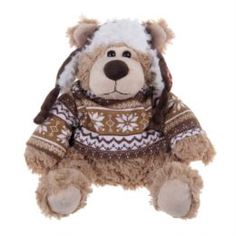 Мягкая игрушка Мишка Magic bear toys рэймонд в шапке-ушанке и свитере