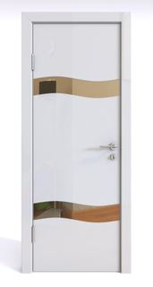 Двери Межкомнатная шумоизоляционная дверь ДО-603 Белый глянец/бронза 200х70 Дверная Линия