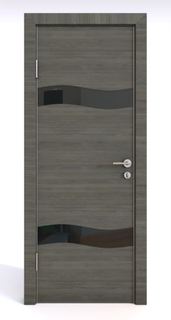 Двери Межкомнатная дверь ДО 503/2 Ольха темная/черное 200х90 Дверная Линия