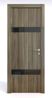 Двери Межкомнатная дверь ДО-502 Сосна глянец/черное 200х90 Дверная Линия