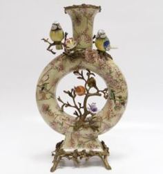 Вазы Ваза с цветами и птичками 49.5 см Wah luen handicraft