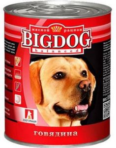 Влажный корм и консервы для собак Корм для собак ЗООГУРМАН Big Dog Мясное говядина 850 г