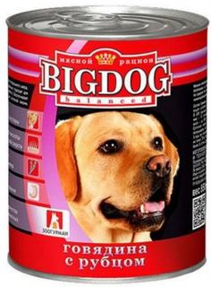 Влажный корм и консервы для собак Корм для собак ЗООГУРМАН Big Dog Мясное говядина с рубцом 850 г