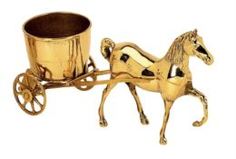 Предметы интерьера Фигурка Stilars лошадь с тележкой античная латунь 0546A