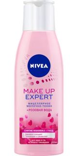 Уход за кожей лица Мицеллярное молочко-тоник Nivea Make up Expert для снятия макияжа + розовая вода 200 мл