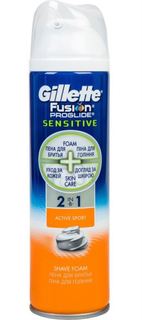 Средства для/после бритья Пена для бритья Gillette Fusion ProGlide Sensitive 2 в 1 Active Sport 250 мл
