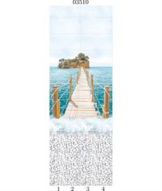 Декоративные панели и перегородки Декоративная панель Panda Море Панно Мост 4 шт 270x25x0,8 см