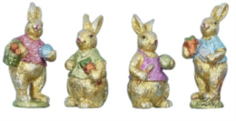 Предметы интерьера Набор фигурок кроликов ностальгия 4шт (2076) 4,5x3x9cm Hoff Interieur