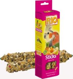 Корм, лакомства и минералы для птиц Лакомство RIO Палочки для средних попугаев с тропическими фруктами 150г