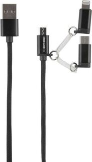 Кабели и переходники Кабель Red Line LX09 3 in 1 LX09 USB - micro USB/USB Type-C/Lightning черный