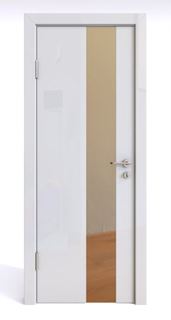 Двери Межкомнатная шумоизоляционная дверь ДО-604/2 Белый глянец/бронза 200х70 Дверная Линия