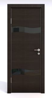 Двери Межкомнатная шумоизоляционная дверь ДО-603/2 Венге горизонтальный/черное 200х70 Дверная Линия