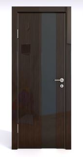 Двери Межкомнатная шумоизоляционная дверь ДО-604/2 Венге глянец/черное 200х60 Дверная Линия