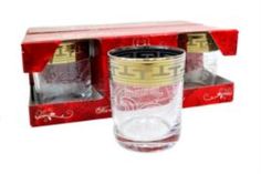 Посуда для напитков Набор стаканов для виски Гусь-хрустальный Греческий узор GE03-405