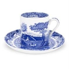 Чайные пары и сервизы Чашка кофейная с блюдцем Spode 90мл голубая италия (SPD-BLI1200-1)