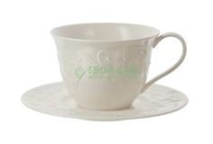 Чайные пары и сервизы Чашка с блюдцем Lenox чашка чайная с блюдцем 350 мл чистый опал, рельеф (LEN806662/806680)