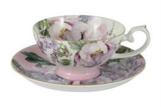 Чайные пары и сервизы Чашка с блюдцем 0.2л розовая райский сад Annalafarg