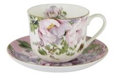Чайные пары и сервизы Чашка с блюдцем0.45л розовая райский сад Annalafarg
