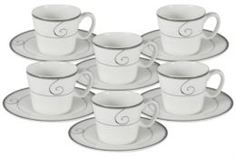 Чайные пары и сервизы Набор для кофе Annalafarg Волна 12 предметов (AL-17052/12C-E5)