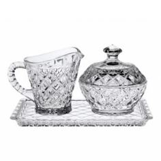 Сахарницы, молочники, блюдца Набор поднос+молочник+сахарница Bohemia DIAMOND