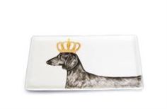 Столовая посуда Тарелка прямоугольная такса деколь Royal gifts co.