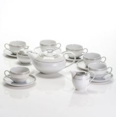 Чайные пары и сервизы Сервиз чайный Cmielow Платина 15 предметов 6 персон