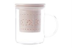 Чашки и кружки Кружка с ситечком Maxwell & Williams Лилия 0.35 л розовый