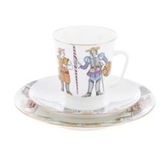 Чайные пары и сервизы Трехпредметный комплект кофейный форма Майская рисунок Дон Кихот Ифз