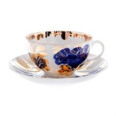 Чайные пары и сервизы Чашка с блюдцем, форма тюльпан - золотой сад ЛФЗ