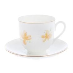 Чайные пары и сервизы Чашка с блюдцем ЛФЗ форма ландыш - желтые цветы
