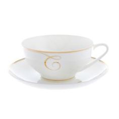 Чайные пары и сервизы Чашка с блюдцем ЛФЗ , форма купольная - золотые завитки