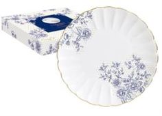 Столовая посуда Тарелка десертная Nuova R2S Голубые пионы 19 см