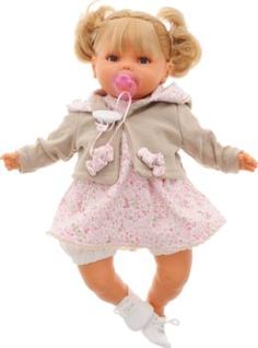 Куклы Кукла Munecas Каталина в бежевом, плачет 42 см
