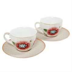 Чайные пары и сервизы Набор из 2 чашек с блюдцами для капучино sprtolife pink 280мл Pip studio
