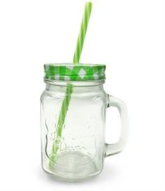 Чашки и кружки Кружка с крышкой и трубочкой 400 мл зеленая клетка Calve