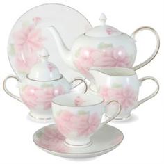 Чайные пары и сервизы Cервиз чайный Annalafarg розовые цветы 21 предмет на 6 персон