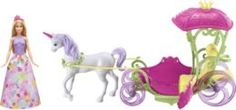 Набор игровой для девочек Игровой набор Mattel Barbie Конфетная карета и кукла