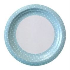 Одноразовая посуда Тарелки бумажные 18 сантиметров 6 штучные Горох голубой фон Vitto