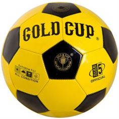Мячи, сетки Мяч футбольный, №5, PVC, 250г, shine,1слой, Gold Cup жёлтый Gratwest