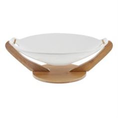 Столовая посуда Блюдо круглое Gujin 35см на деревянной подставке
