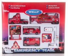Авто-мототехника Игровой набор "Служба спасения - пожарная команда" 9 шт. Welly