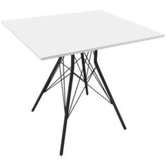 Столы, стулья и пуфики Стол квадратный SH-N 80х80х79 см белый/черный муар