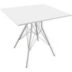 Столы, стулья и пуфики Cтол квадратный SH-N 80х80х79 см белый/хром лак