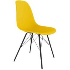 Столы, стулья и пуфики Стул SH-N 46х50х87 см желтый/черный муар