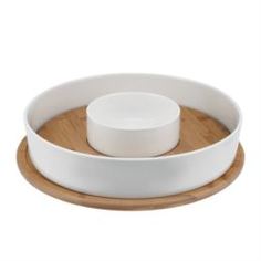 Столовая посуда Набор блюд круглых на деревянной подставке Gujin 38х38х10 см